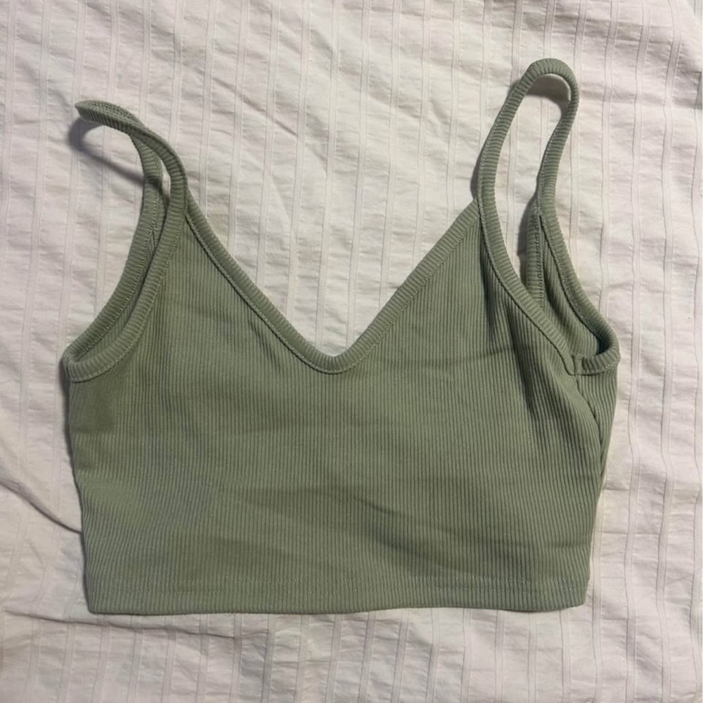 Pixie Woo Light Green Ribbed Top